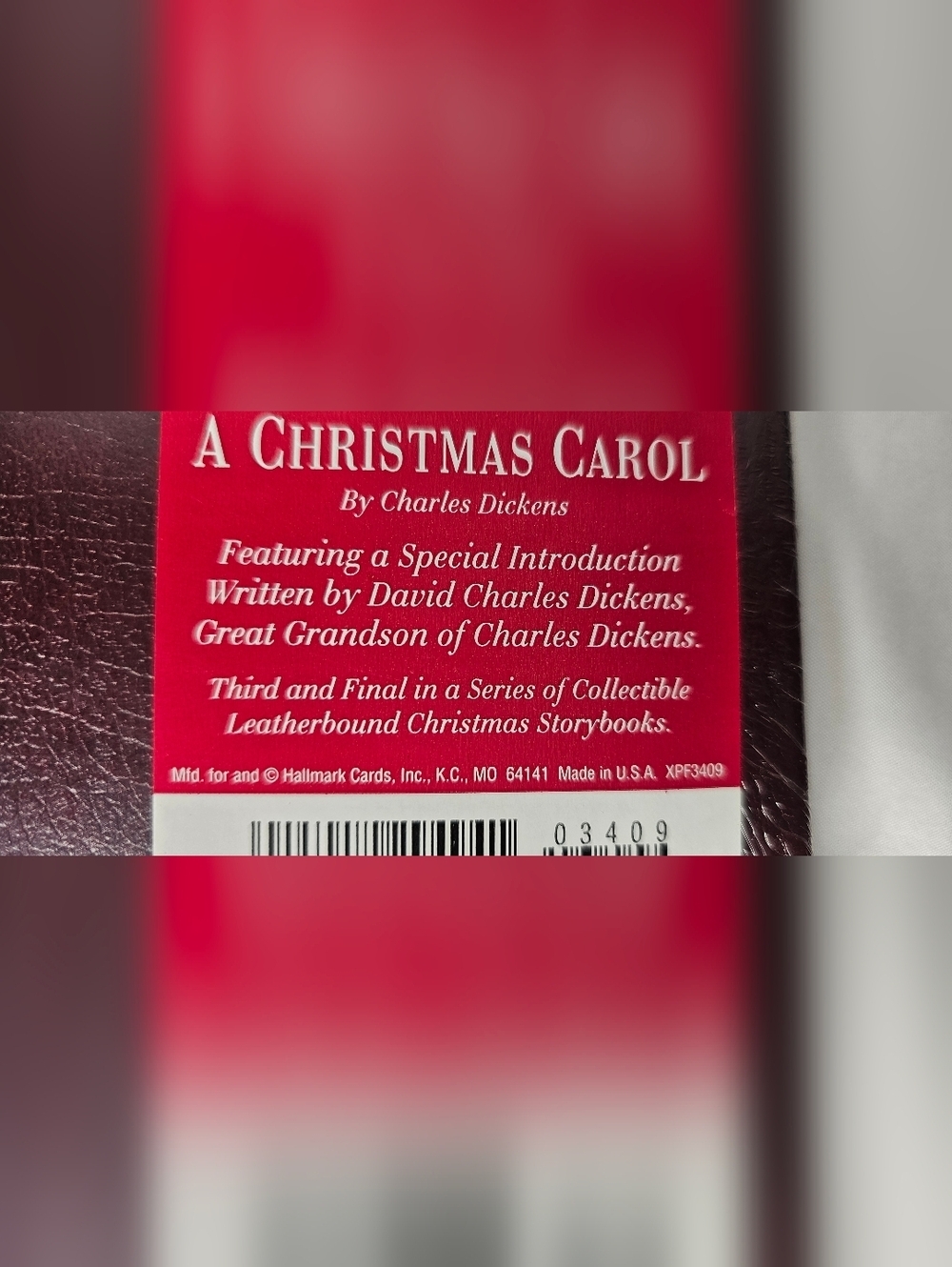 1995 Hallmark A CHRISTMAS CAROL Leatherbound Book Charles Dickens New Sealed - Picture 5 of 5